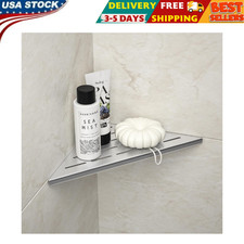 Corner Shower Shelf 10" Brushed 304 Stainless Steel Slot Design Recessed Corner