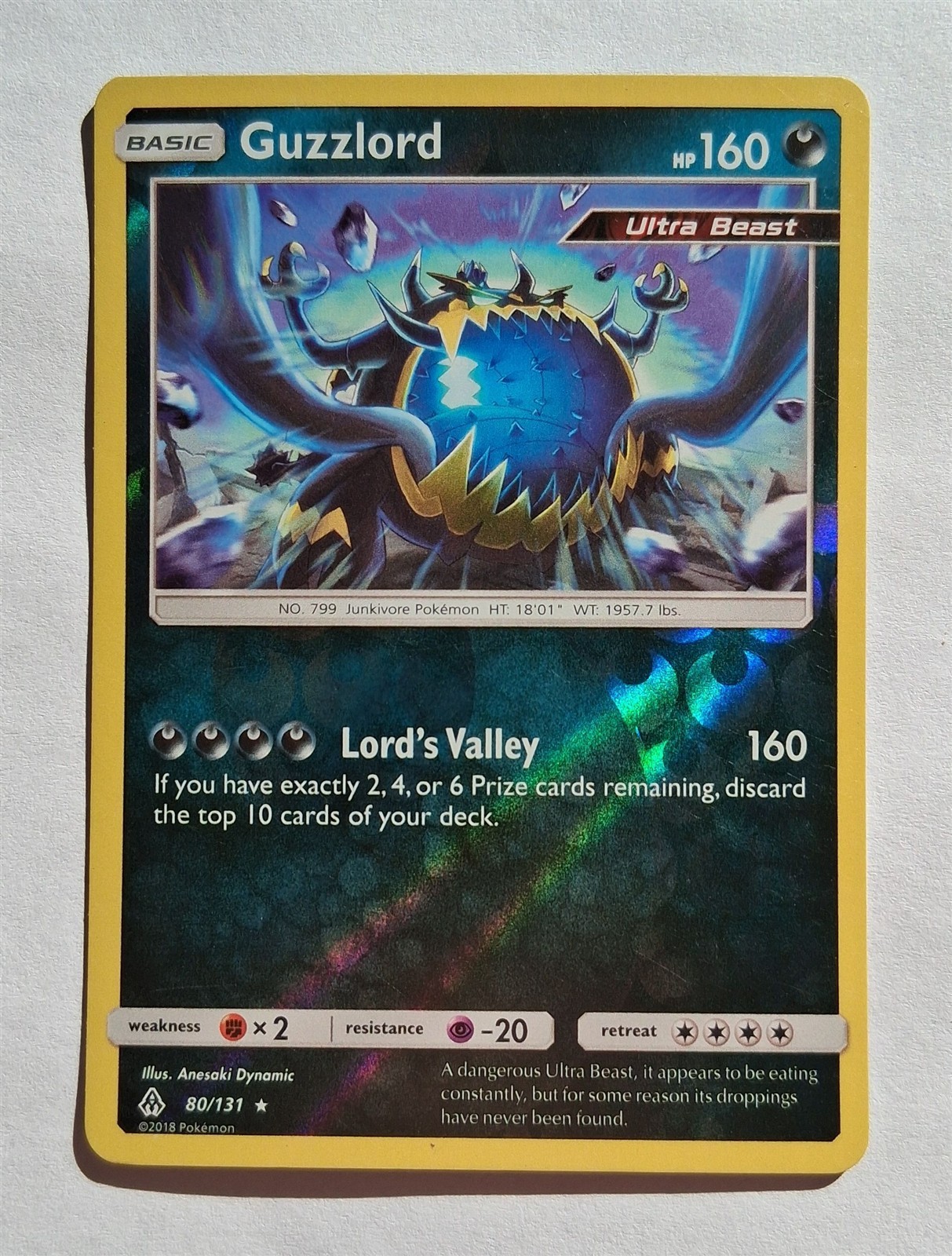 Pokemon - Guzzlord - Forbidden Light 80/131 - Reverse Holo Rare - NM