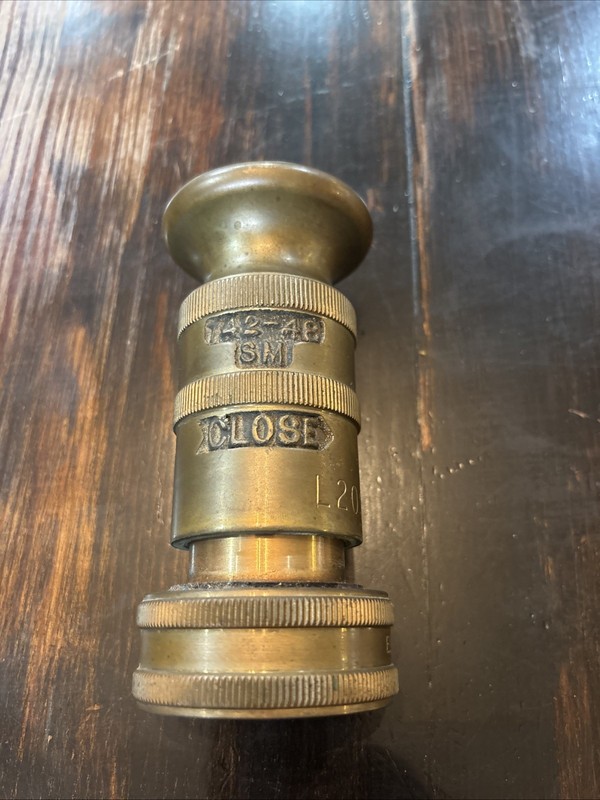 1948 Elkhart Brass Vintage 3LB. Solid Brass Fire Nozzle 742-48SM Super Nice