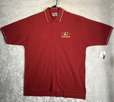 NOS Bagged LG Majestic Red Washington Redskins Embroidered Cotton Polo Adult