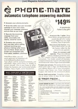 Phone Mate Telephone Answering Device Tron Tech Vintage 1972 Advertisement