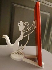 Cute Cat phone stand slot together holder 3D Printed