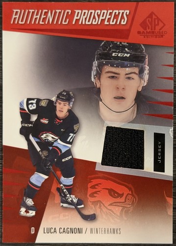 Luca Cagnoni Rookie 2023-24 Upper Deck SP Game Used CHL #31 Jersey (RC) San Jose