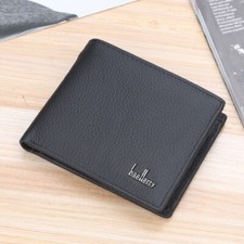 men genuine leather wallet rfid bifold