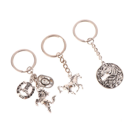 Horse Key Chain Animal Statue Pendant Car Key Ring Charms Bag Decor Jewelry - Afbeelding 1 van 15
