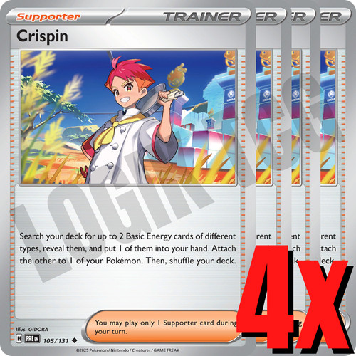 4x Crispin 105/131 x4 - Prismatic Evolutions - Pokemon TCG - Playset