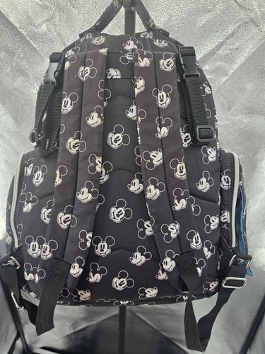 Authentic Disney Baby Black & White Mickey Mouse Multi Pc Diaper Bag Backpack - Picture 5 of 9