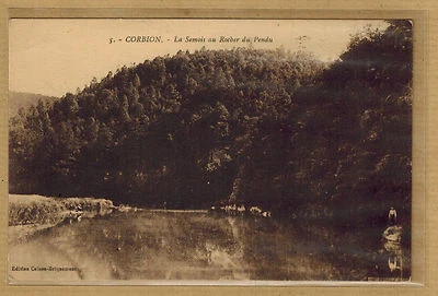 Cpa Belgique Corbion - la Semois au rocher du Pendu pub Chicorée de Bayon rp0194 - Photo 1/2