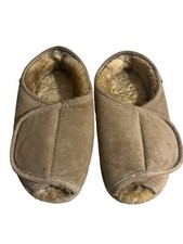Old Friend Sheepskin Open Toe Slippers Shoes Women  s Size 8-9