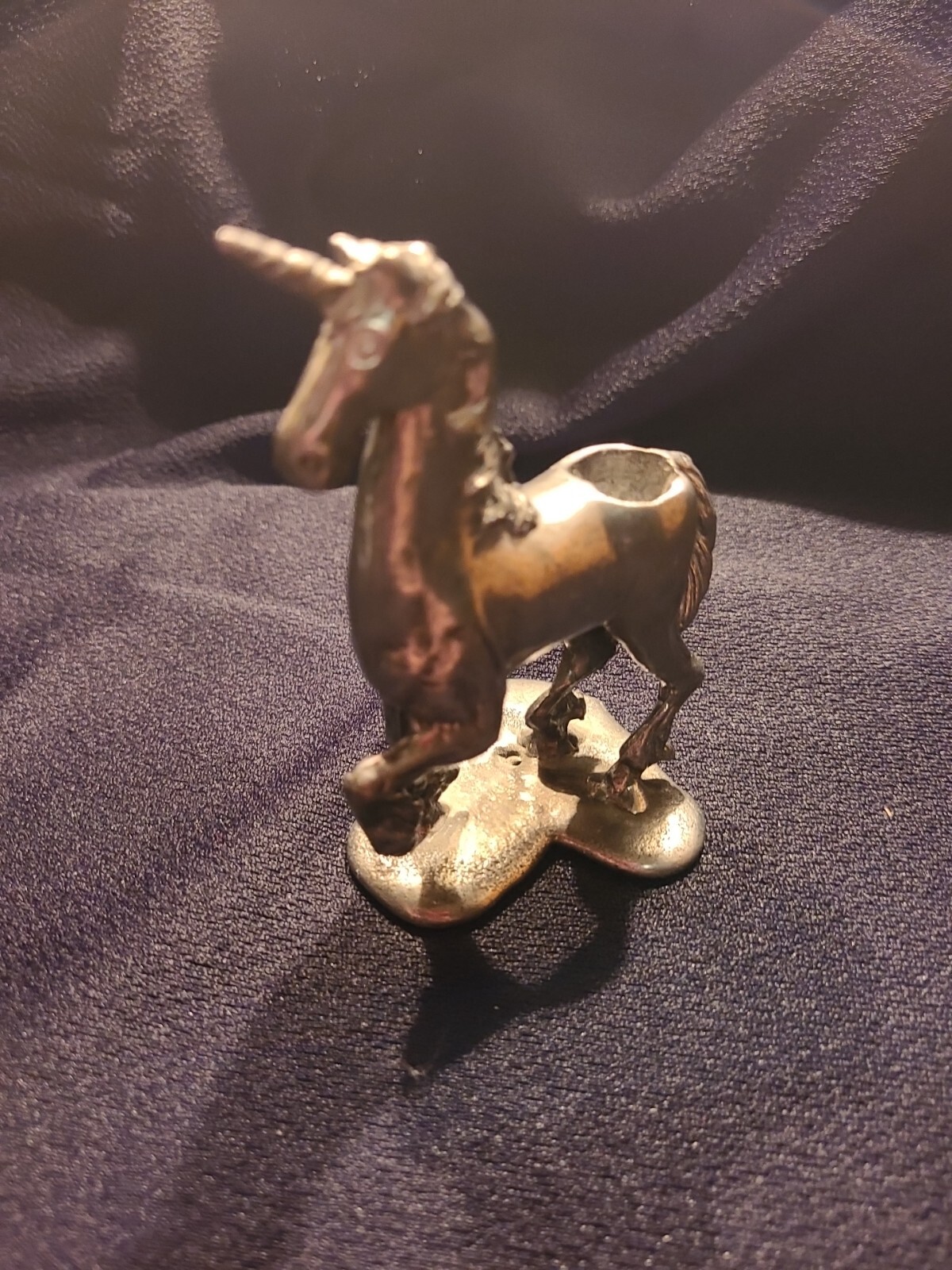  Pewter ? Unicorn Candle Holder One