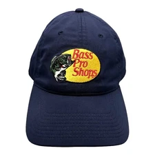 Bass Pro Shops Gone Fishing Hat Baseball Cap Adjustable Back Strap Navy Blue
