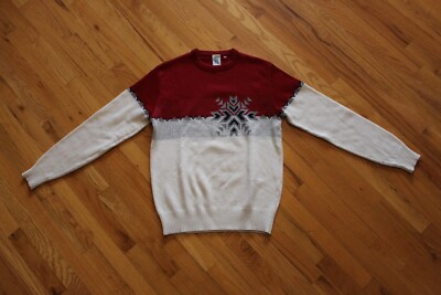 Vintage 90s Ocean Pacific Knit Sweater Size Medium Snowflake