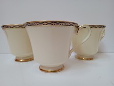 3x Minton St James Tea Cups Only, Cobalt Blue Gold Gilt Trim