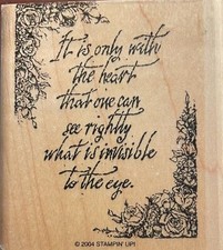 Rare-Retired Stampin Up Wood Mounted Rubber Stamp-"It is only with the heart..."