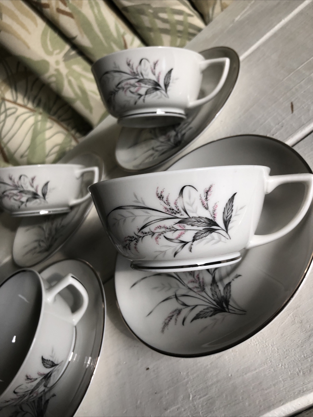 ARCADIAN PRESTIGE fine china Garden Queen Cup and Saucer Set for 4 eBay