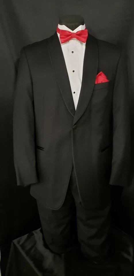 Stunning Men's Joseph Abboud Black Satin Edge Shawl Tuxedo Dinner jacket TUXXMAN - Image 4 of 4