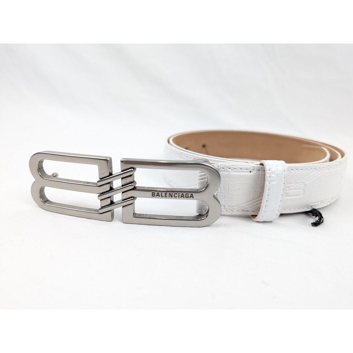 Balenciaga Q:3 / Canvas Embossed Coated Signature Belt in Balenciaga Q:3 / Canvas Embossed Coated Signature Belt in