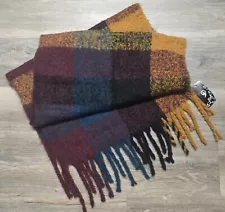 Super Soft My Jessy Shawl Checkered Plaid Polyester Acrylic Oversized Scarf