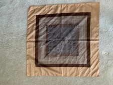 Ladies Vintage Scarf Brown  Tan Border and Squares