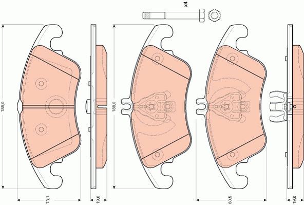 Plaquettes de frein silencieuses pour Mercedes E 220 et E 350 CDI anti-vibration