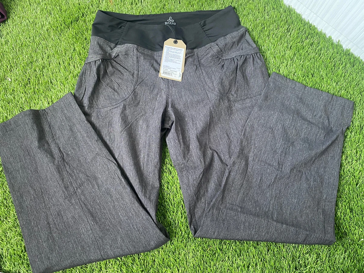 prAna WOMENS SUMMIT PANTS SHORT INSEAM CHARCOAL HEATHER SIZE LARGE