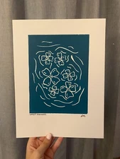 WATER DOGWOODS; An original artwork Handmade Screenprint