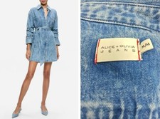 Women Alice + Olivia Cotton Blend Long Sleeve Shirt Mini Dress