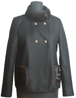 Damen Jacke Kaschmir-Mischung Echtfell Nerz Natur Made in Italy