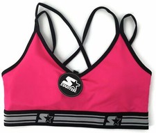Starter Sports Bra Women  s S Power Pink Black Crossback CrossFit Gym Ladies New