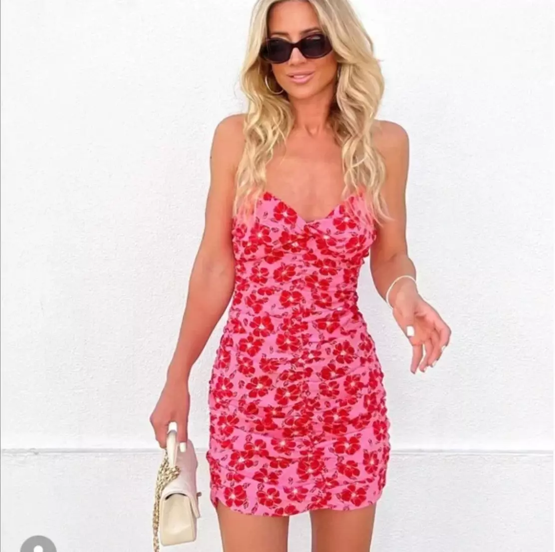 Zara pink 2025 and red dress