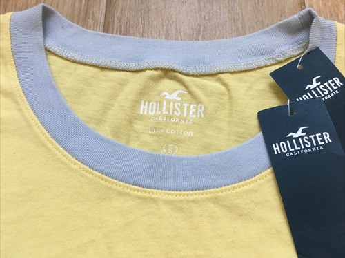 Hollister Women’s Yellow Crop T Shirt Size Small BNWT - Picture 3 of 6