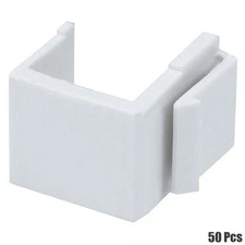 50 Pcs Blank Keystone Jack Insert Filler Snap In Wall Plate Faceplate White