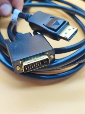 Kabel Inline Displayport auf DVI(24+1) Konverter Stecker 3 Meter Lang schwarz