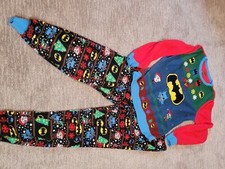 BATMAN 2 PC MULTI-COLOR HOLIDAY FLEECE PAJAMA SET WOMEN'S SZ SMALL 4-6