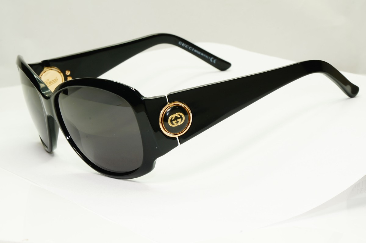 美品 GUCCI sunglasses vintage BLACK 付属品完備 Gucci Sunglasses 1999 Vintage Black Green Rectangle GG 2524