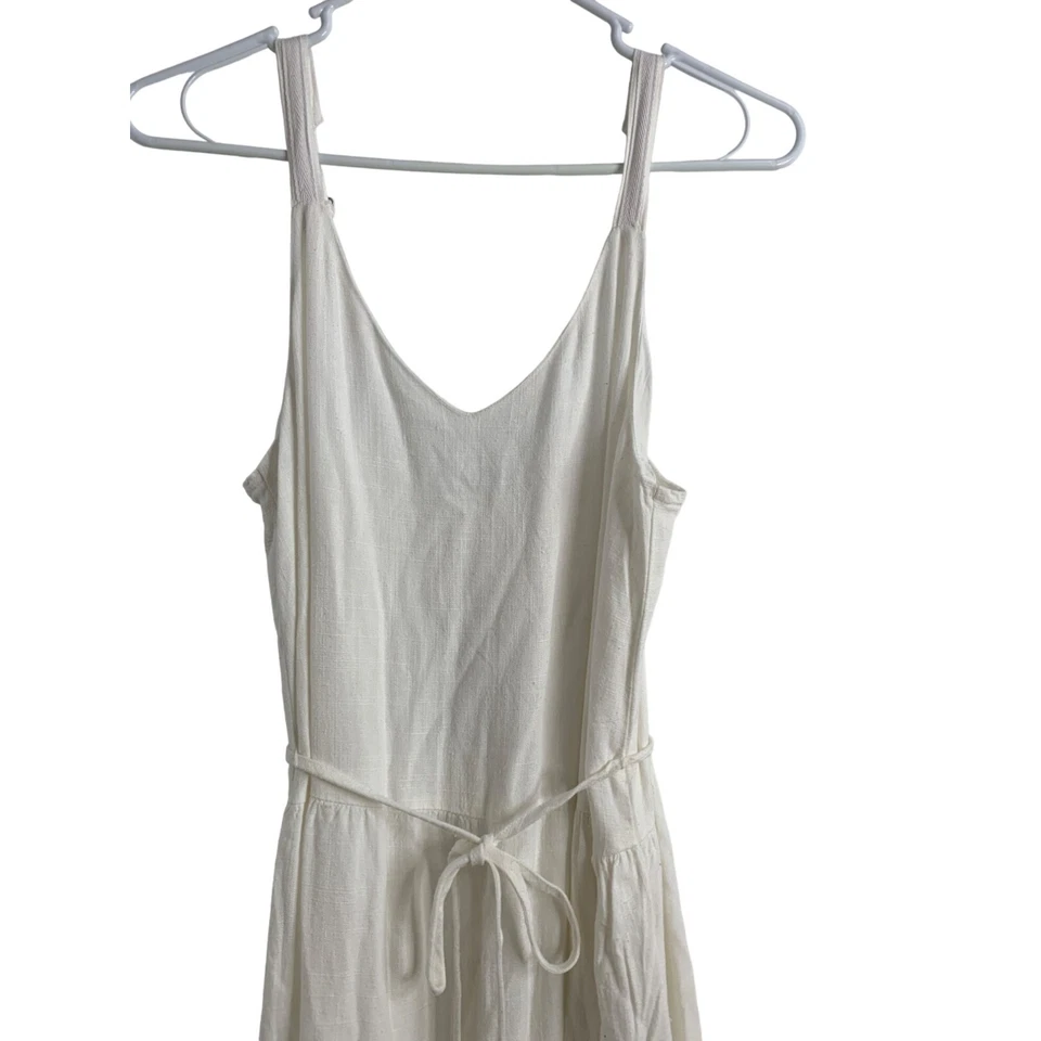 Agotado Espléndido Vestido Wynona Maxi Blanco Talla S Correa de Lino en Niveles Nuevo con Etiquetas $188 Foto 3 de 4
