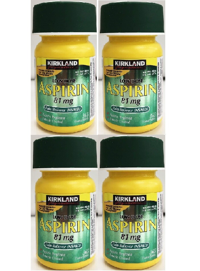 Kirkland Signature Aspirin Low Dose 81mg NSAID Enteric Coated tablets