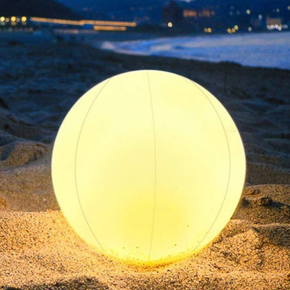 Pelota de juego de piscina de playa de 40 cm con luz LED 16 colores bolas brilla