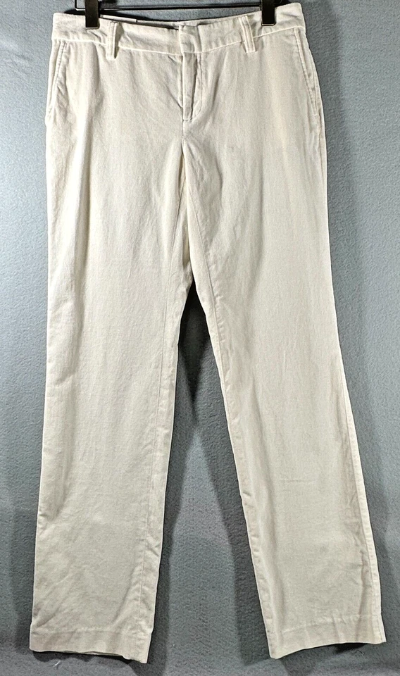 Nuevo con etiquetas Pantalones de terciopelo Banana Republic Martin Fit para mujer TALLA 6 crema pierna recta