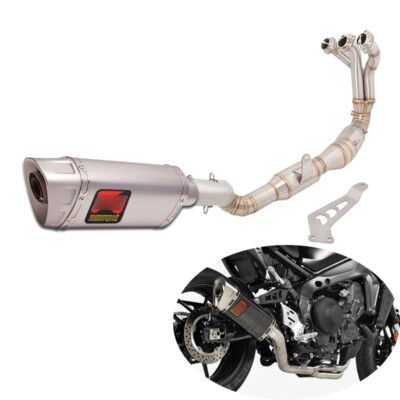 For Yamaha MT-09 FZ09 2021-2024 Front Exhaust Pipe Slip On 51mm Muffler Chrome