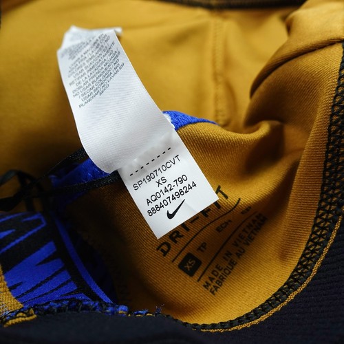 Nike Victory Bra Distort Support Sports Bra Blue Yellow Gold AQ0142 790 Size XS - Picture 8 of 9