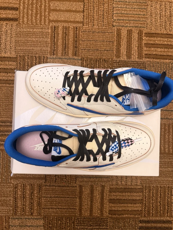 Size 12 - Fragment Design x Travis Scott x Air Jordan 1 Retro OG SP Low Sail... - Image 2 of 4