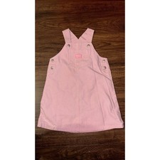 6 oshkosh vintage Girls 6 Pink Gingham Overall Dress Romper
