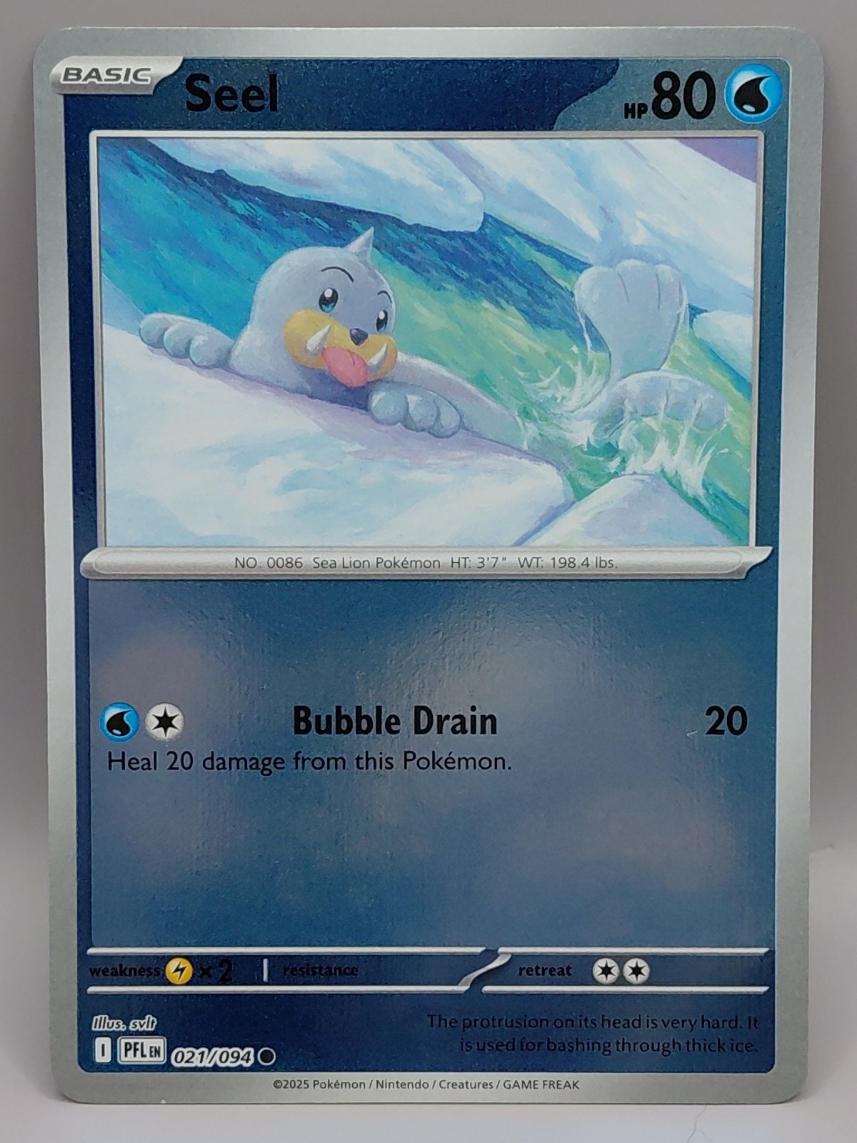 Pokemon TCG Seel 021/094 PFL EN Reverse Holo Foil Trading Card Near Mint