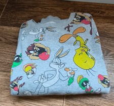 Women  s Gray Looney Tunes Hoodie Size Medium