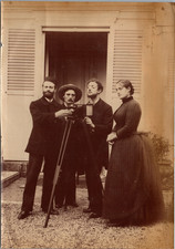 France, Photographer and Friends, Vintage Print, ca.1880 France, Photographer and