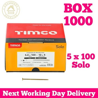 1000 Box - 5 x 100 TiMco Solo Holzschrauben Pozi