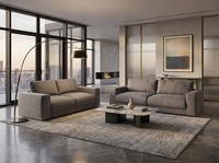 Stilvolles Graues Wohnzimmer-Set 3+2-Sitzer-Sofas Stoffsofa WohnzimmermöBel