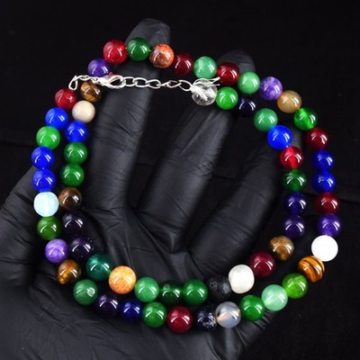 Top Grade Amazing 243.Cts Onyx & Amethyst Beaded Beautiful Necklace RK 49 E802
