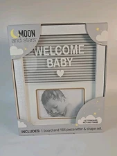 Moon & Stars Letterboard Baby Picture Frame 164 Changeable Letter Number Shape